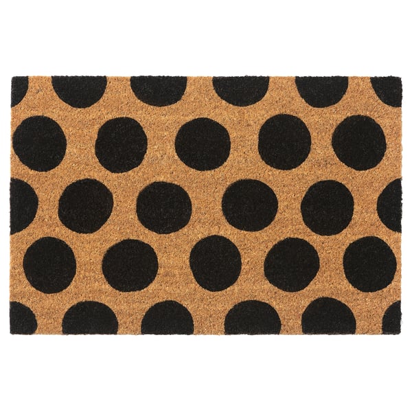 TÅGFORDON door mat, black/dot pattern