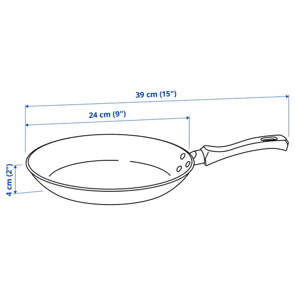 TAGGHAJ - TAGGHAJ Frying pan, non-stick coating black, 24 cm