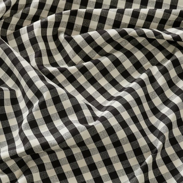 TAGGLUSERN - TAGGLUSERN Pre-cut fabric, black/white, 150x300 cm
