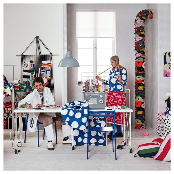 Ikea TAGGLUSERN - Pre-cut fabric, black/white, 150x300 cm