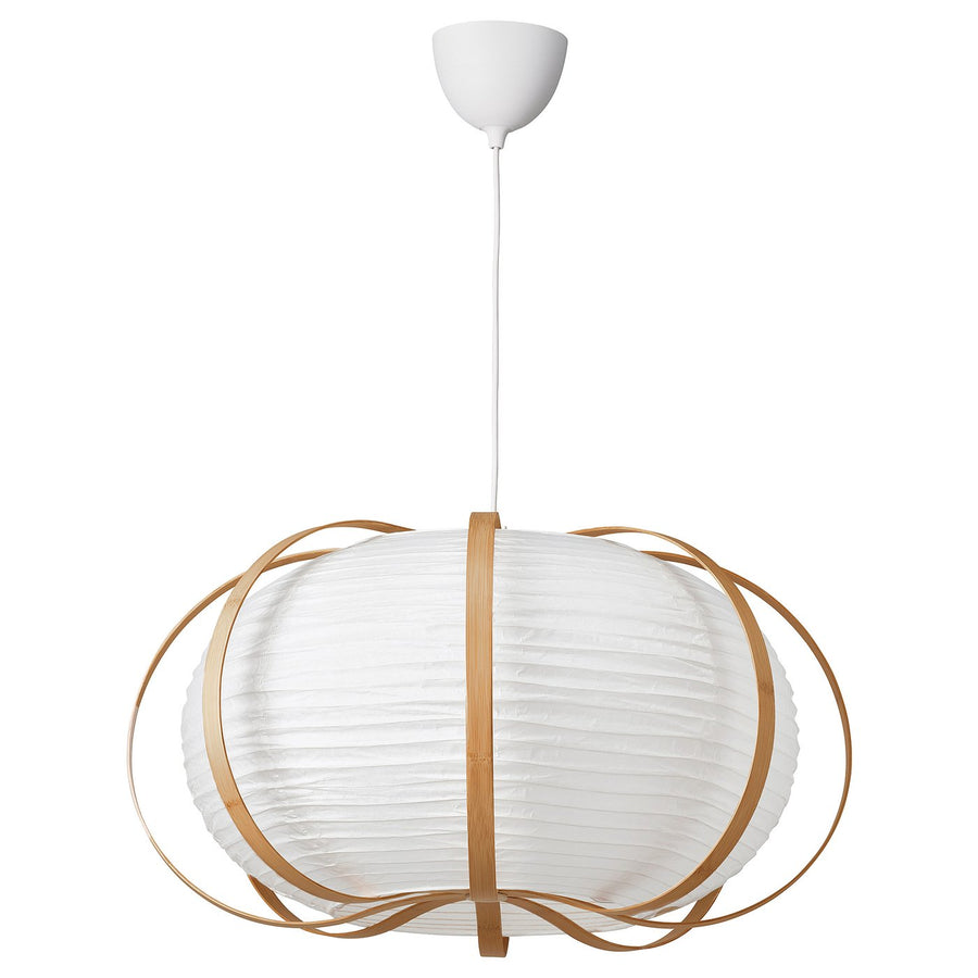 TAGGTOFS / HAVSDJUP pendant lamp, white bamboo, 67 cm