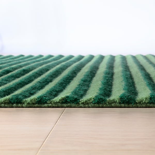 TÅGSPÅR rug, high pile, green, 200x300 cm