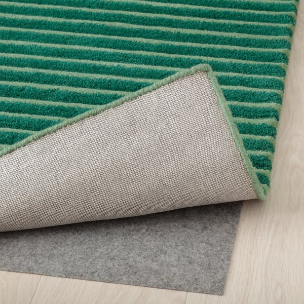 TÅGSPÅR rug, high pile, green, 200x300 cm