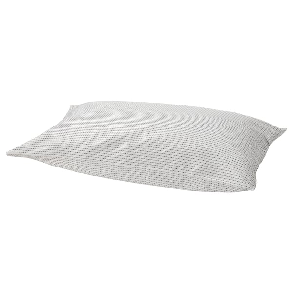 TÅGVECKLARE pillowcase, white/dark grey, 50x80 cm