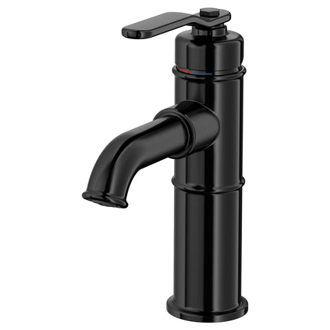 TAKSJÖN bathroom mixer tap top lever, black, M