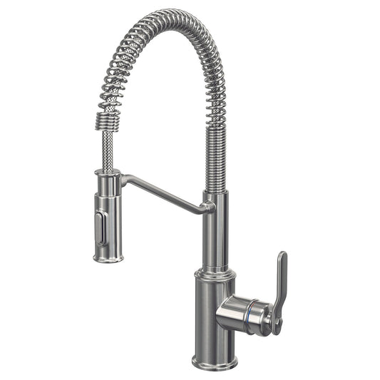 TAKSJÖN kitchen mixer tap pull down w spray, stainless steel colour