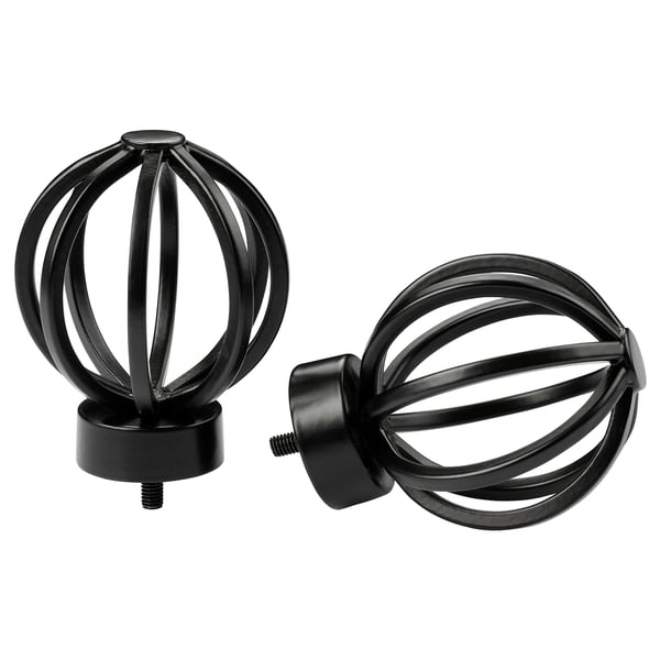 TALLBARSMAL finials, 1 pair, black, 6 cm