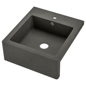 TALLSJÖN sink bowl w visible front, dark grey/stone effect, 60x65 cm