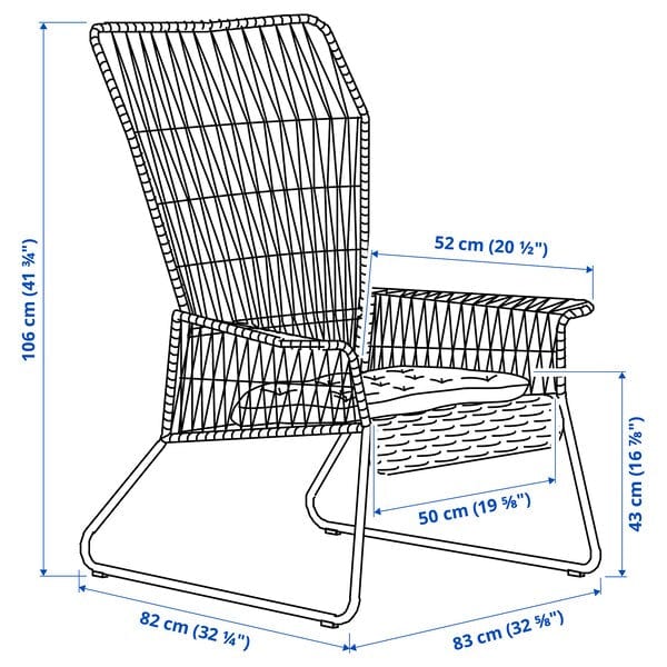 Ikea TALLSKÄR - Seating set, 4 seats, outdoor anthracite/Kuddarna light gray-beige