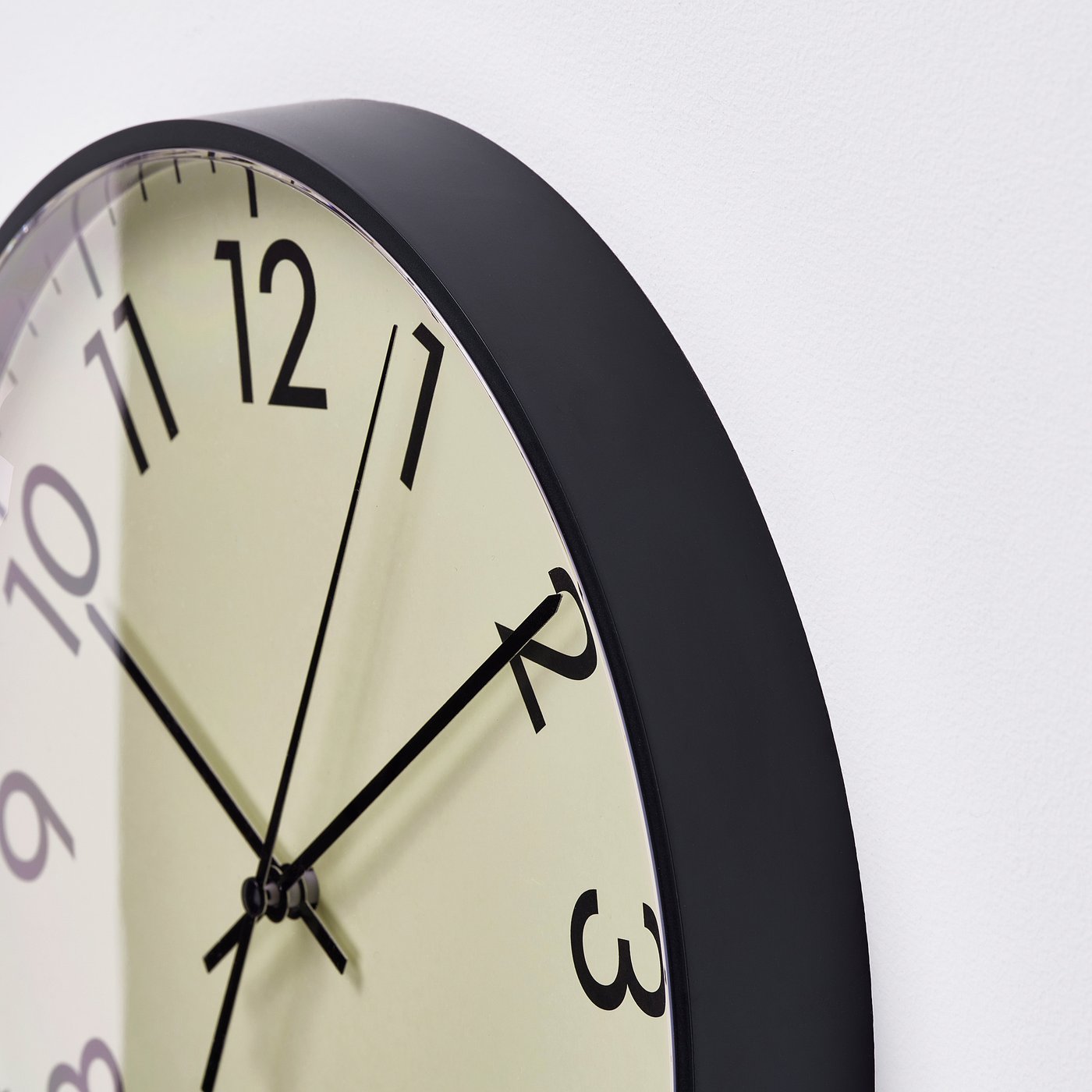 TALLSPARV wall clock, black/beige, 28 cm