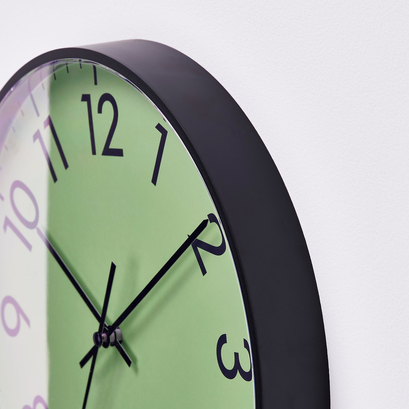 TALLSPARV wall clock, black/green, 28 cm