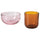 TALLTITA tealight holder, set of 2, pink/brown