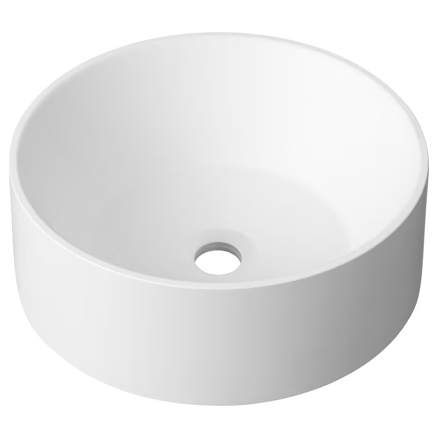TANDÅN Countertop washbasin, white, 38 cm