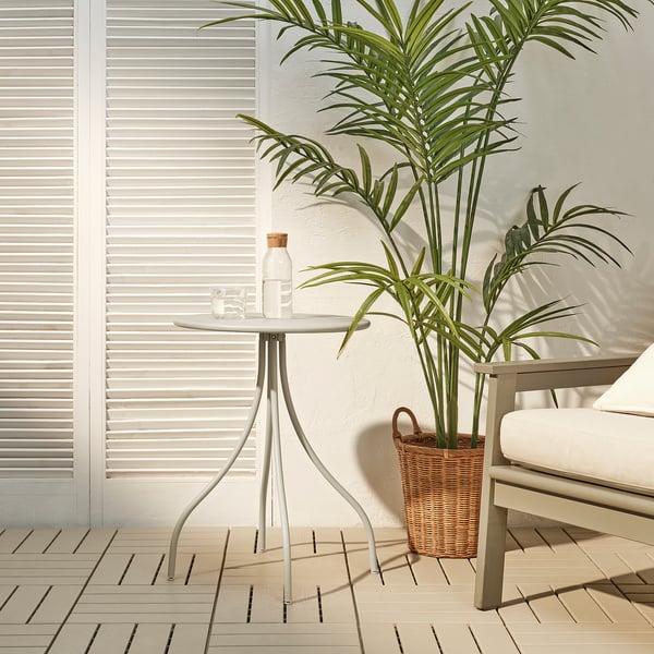 TÅNEBRO side table, in/outdoor/light grey-beige, 46 cm