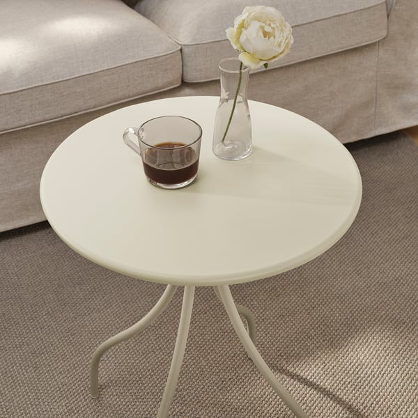 TÅNEBRO side table, in/outdoor/light grey-beige, 46 cm