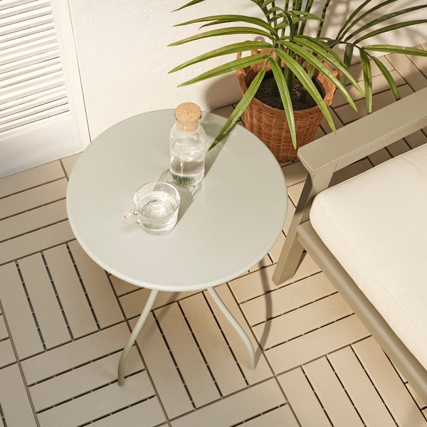 TÅNEBRO side table, in/outdoor/light grey-beige, 46 cm