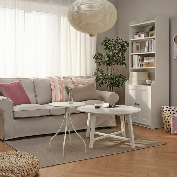 TÅNEBRO side table, in/outdoor/light grey-beige, 46 cm