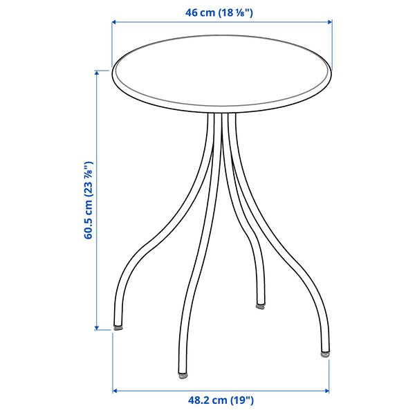 TÅNEBRO - Side table, light grey-beige, 46 cm