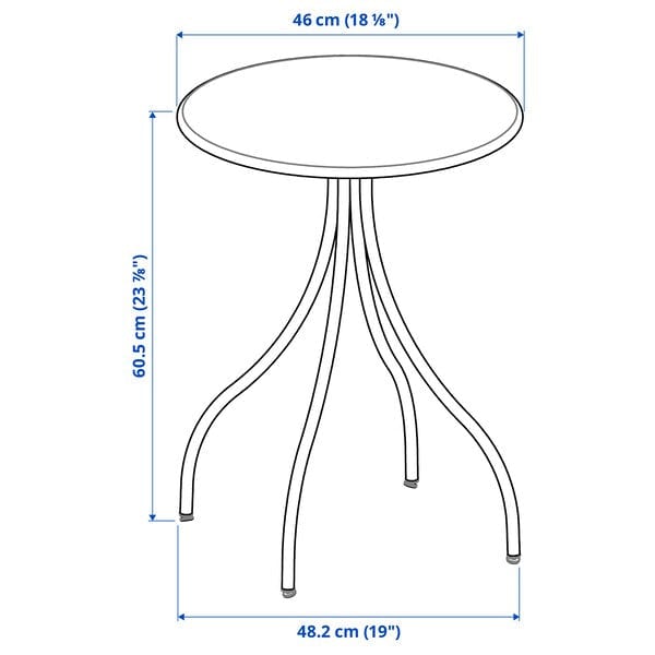 Ikea TÅNEBRO - Side table, light grey-beige, 46 cm