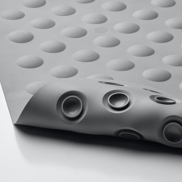 TÅNGEFLO shower mat, grey, 50x50 cm