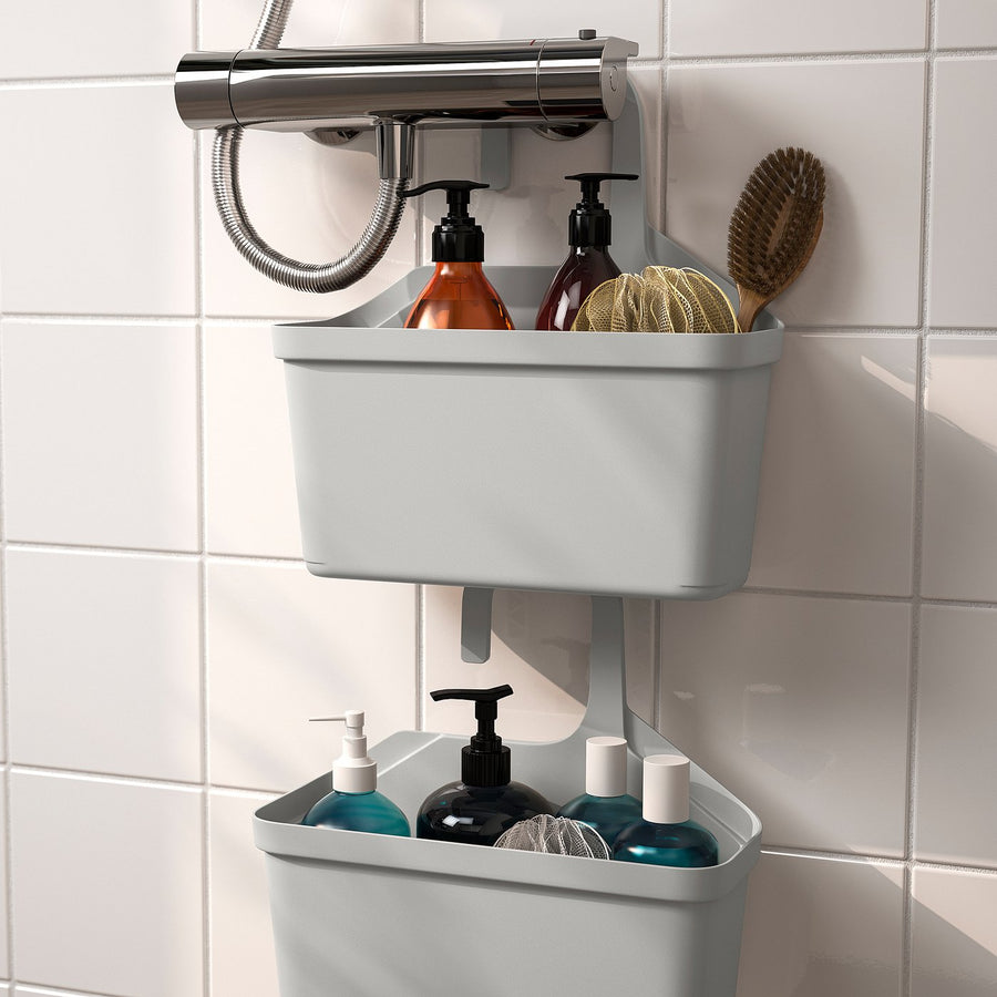 TÅNGHÄLLAN shower basket, light grey, 29x31 cm