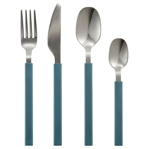 TÅNGMÄRLA 16-piece cutlery set, dark grey-blue