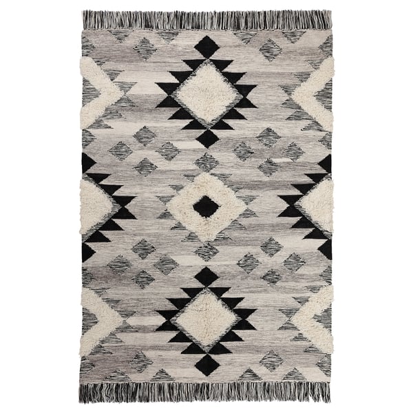 TANNISBY rug, flatwoven, handmade/grey black, 160x230 cm