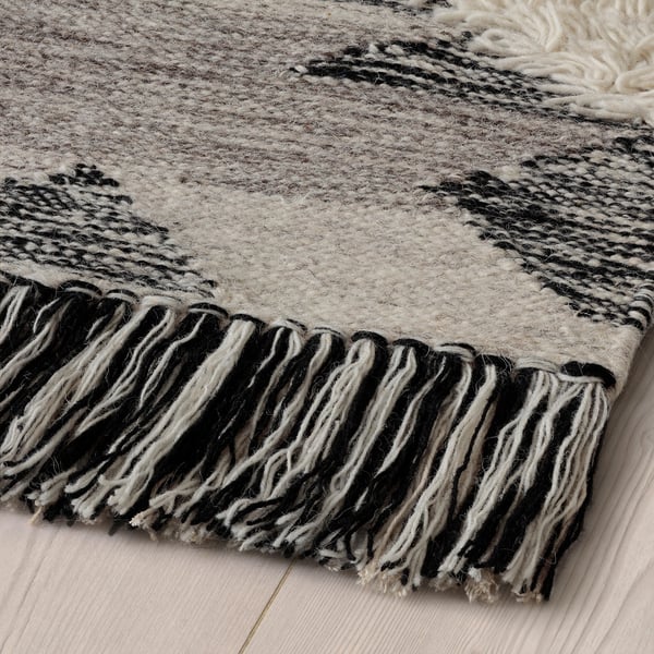 TANNISBY rug, flatwoven, handmade/grey black, 160x230 cm