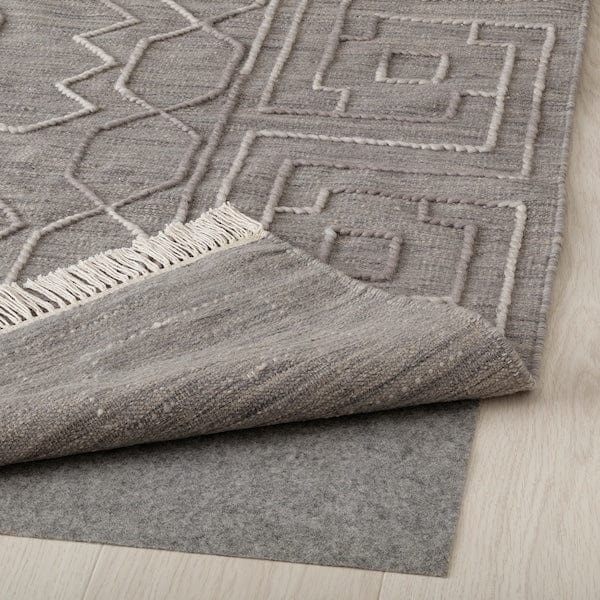 Ikea TÅRGRÄS - Rug, flatwoven, dark grey/handmade, 170x240 cm