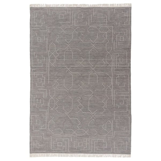 Ikea TÅRGRÄS - Rug, flatwoven, dark grey/handmade, 170x240 cm