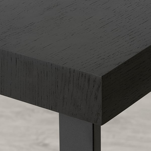 TARSELE extendable table, black veneer/black, 150/200x80 cm