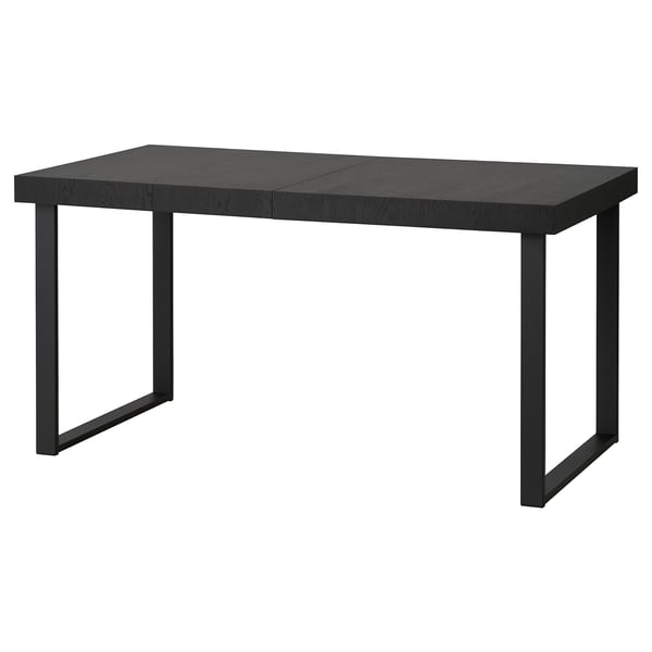 TARSELE extendable table, black veneer/black, 150/200x80 cm