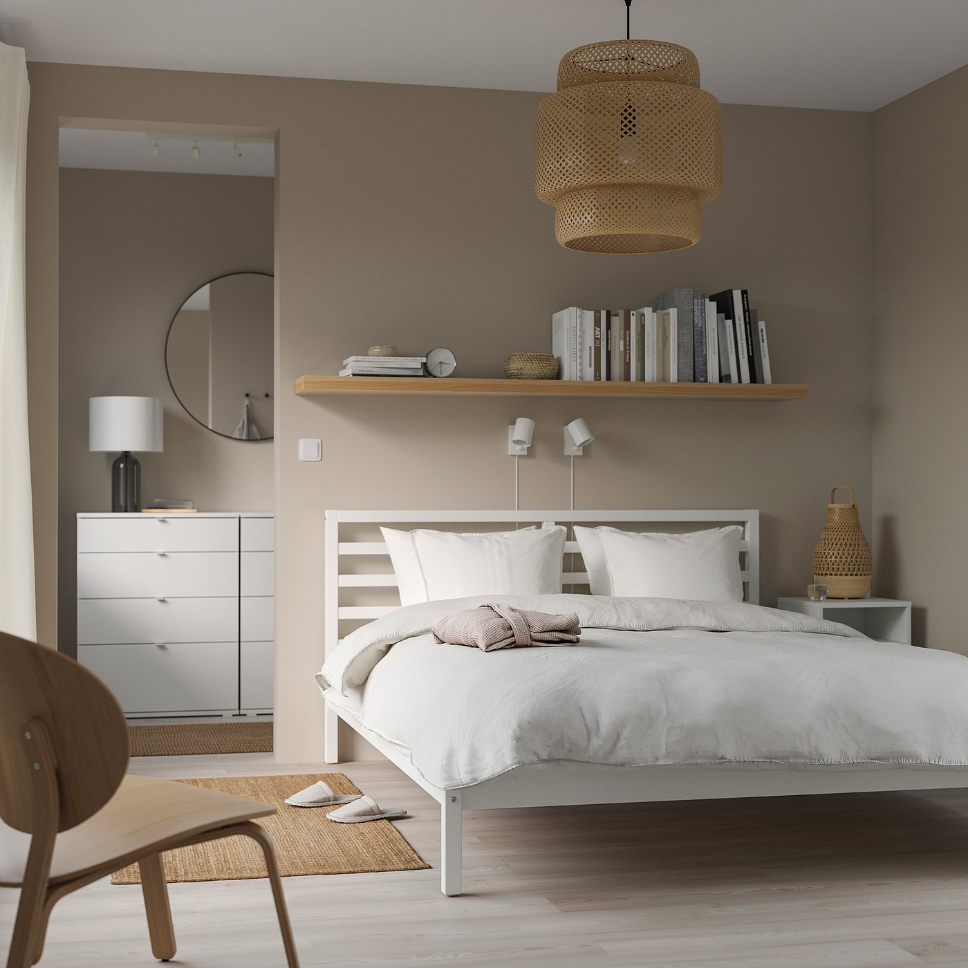 TARVA bed frame, white stained/Lillhällan, 160x200 cm