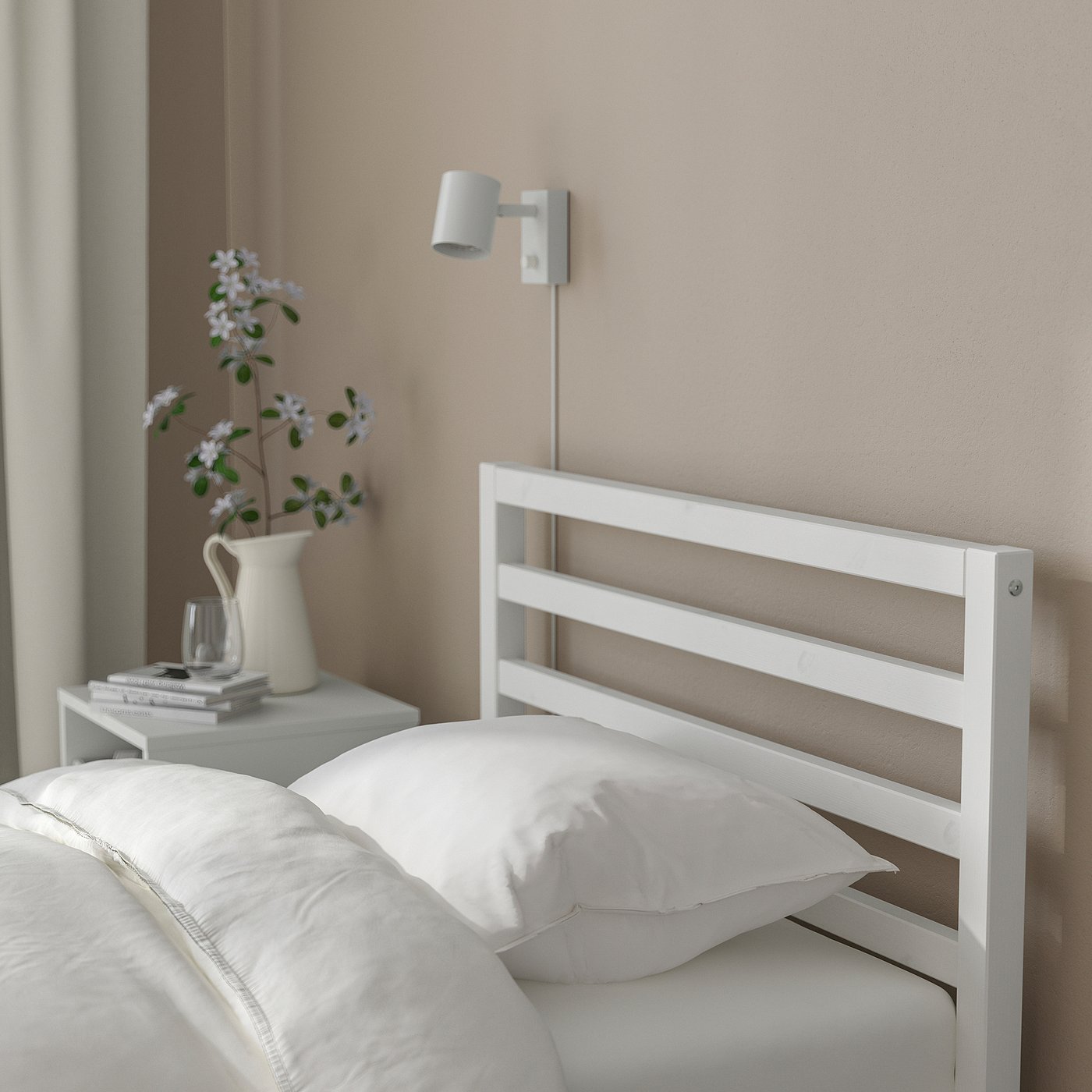 TARVA bed frame, white stained/Lillhällan, 200x90 cm