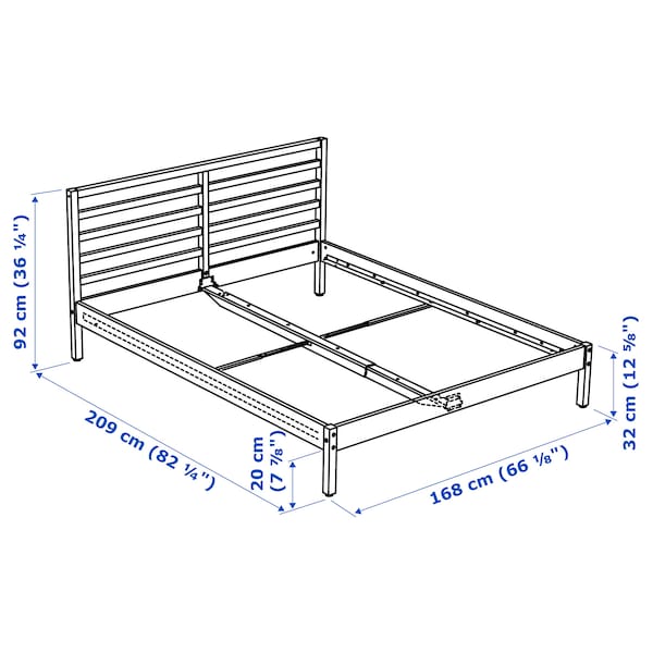 Ikea TARVA - Struttura letto, mordente bianco/Lindbåden,160x200 cm