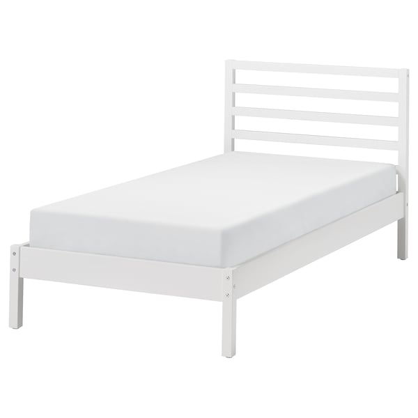 TARVA - Bed frame, stained white/Lindbåden,90x200 cm