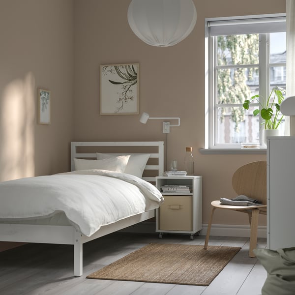 TARVA - Bed frame, stained white/Lindbåden,90x200 cm