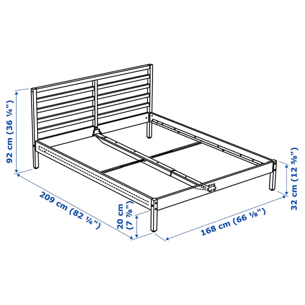 TARVA - Bed frame, stained white,160x200 cm