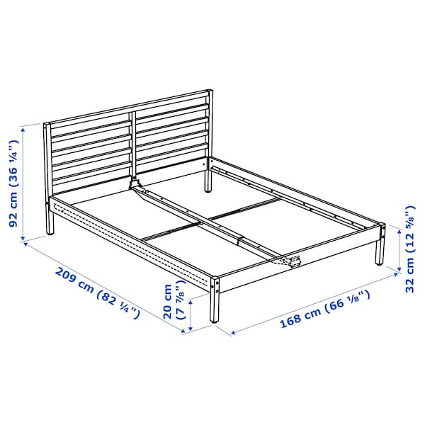 Ikea TARVA - Bed frame, white stain, 160x200 cm