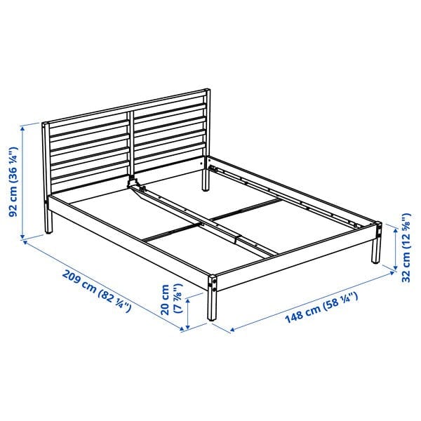 Ikea TARVA - Bed frame, stained white,140x200 cm