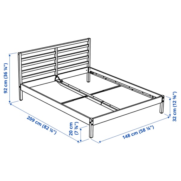 TARVA bed frame, white stained, 140x200 cm