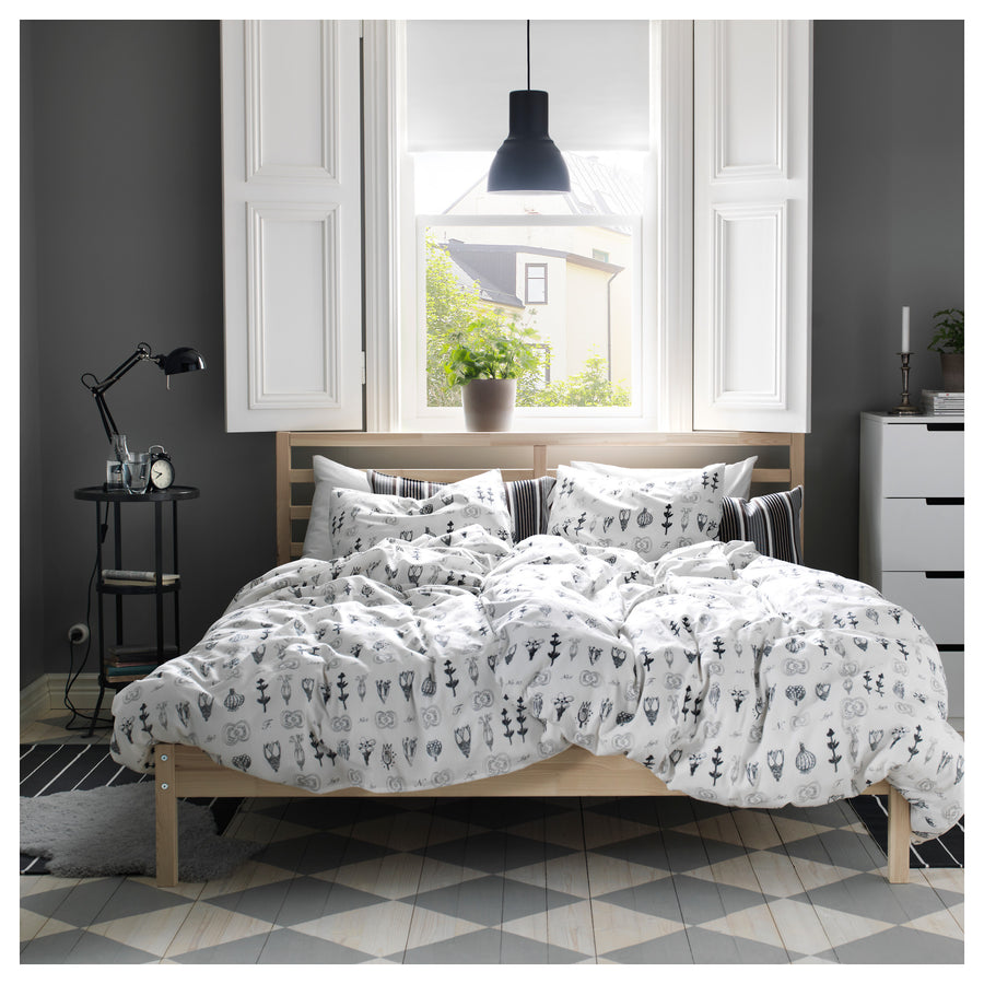 TARVA bed frame, pine/Lillhällan, 160x200 cm