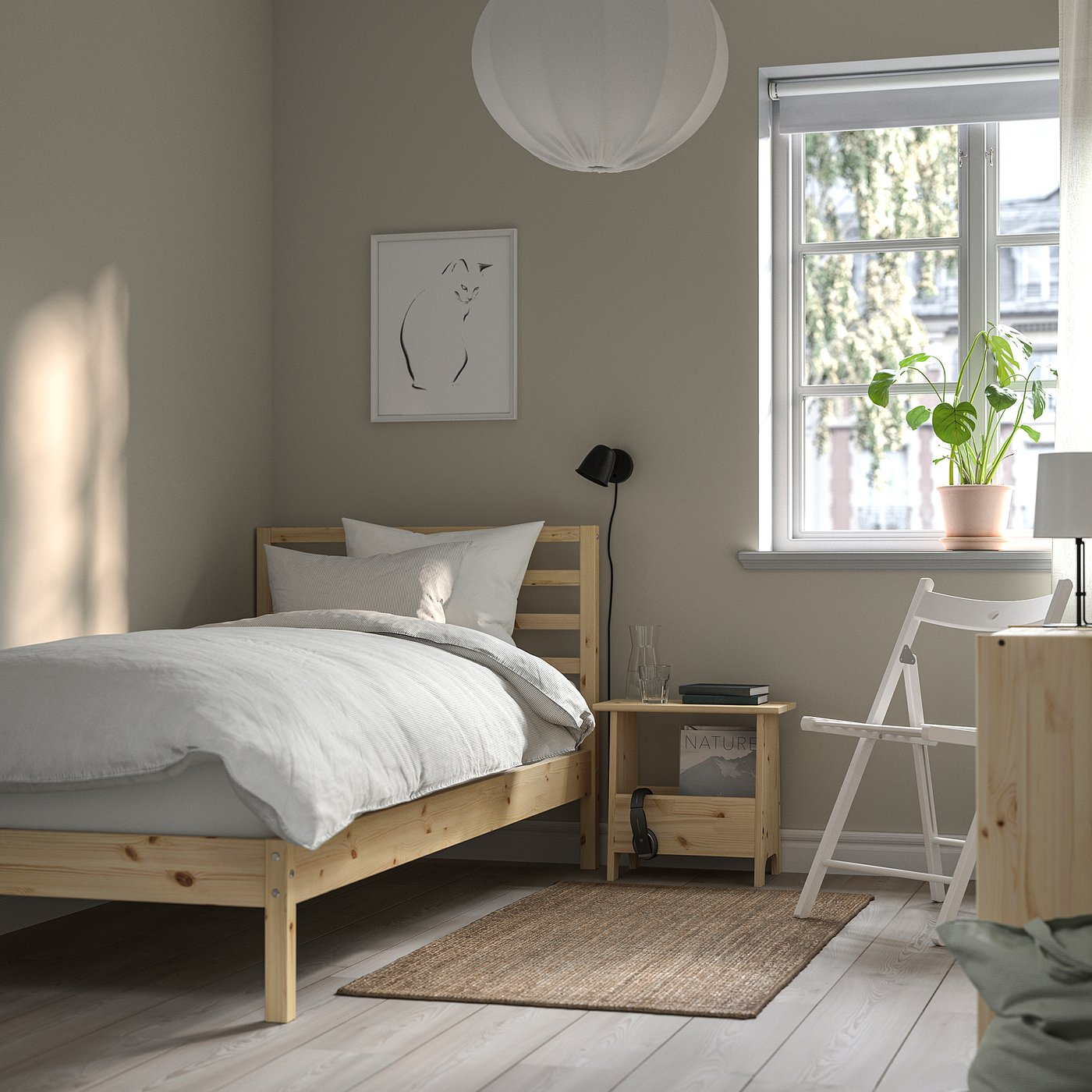 TARVA bed frame, pine/Lillhällan, 200x90 cm