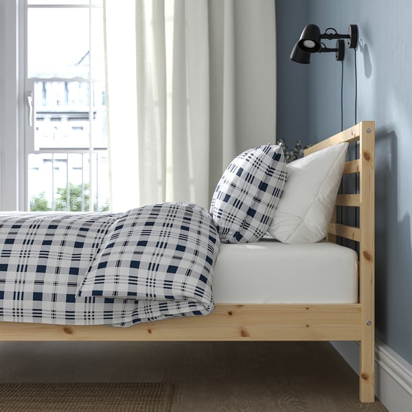 TARVA bed frame, pine/Lindbåden, 140x200 cm
