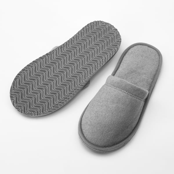 TÅSJÖN slippers, grey, L/XL