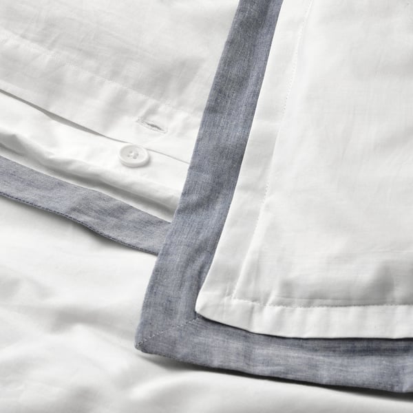 TÅTELSMYGARE - TÅTELSMYGARE Duvet cover and pillowcase, white/blue, 150x200/50x80 cm