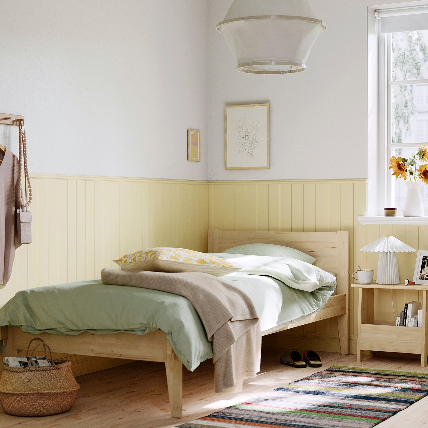 TAXÅSKLINT bed frame, pine, 90x200 cm