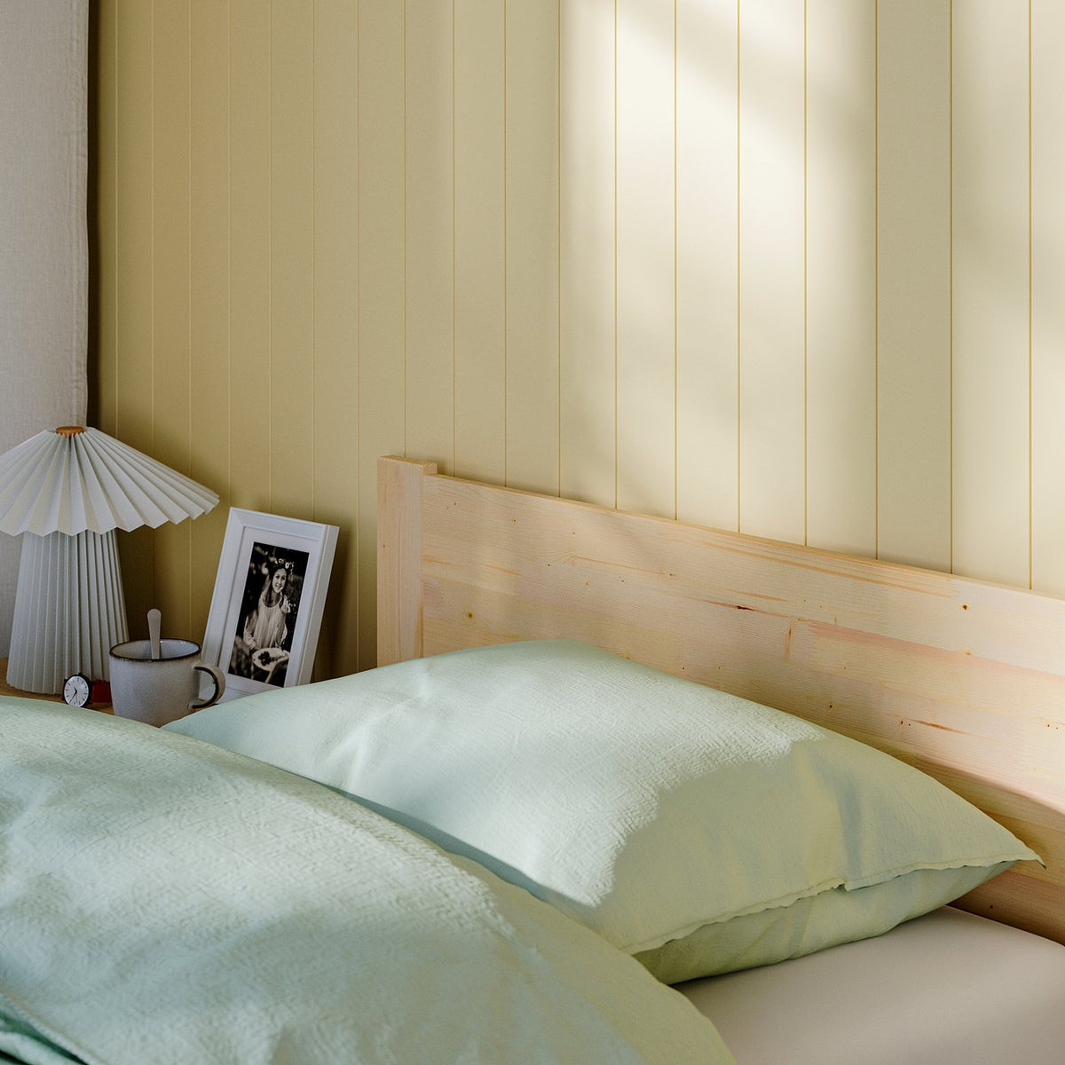 TAXÅSKLINT bed frame, pine, 90x200 cm