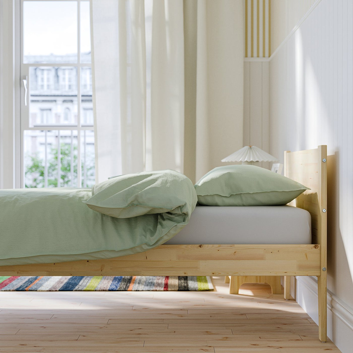 TAXÅSKLINT bed frame, pine, 90x200 cm