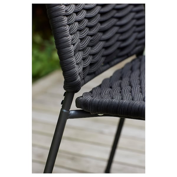 TEGELÖN - Chair, in/outdoor, dark grey/black